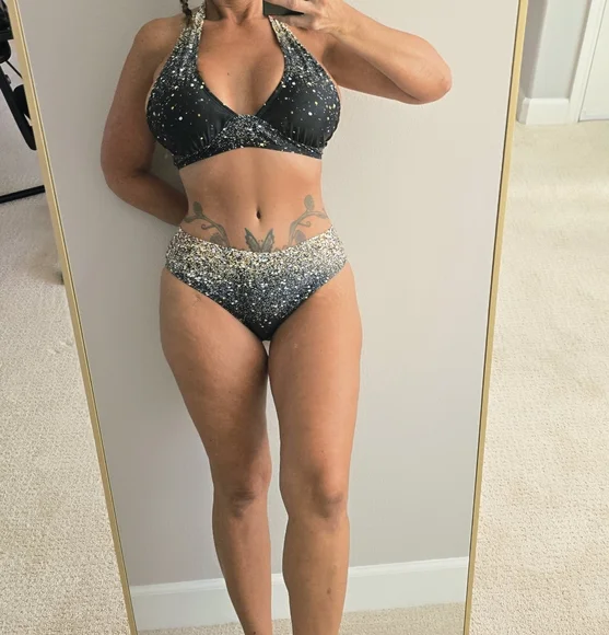 Pg8 Black and Gold Sequin Bikini Set - Picture 2 of 9